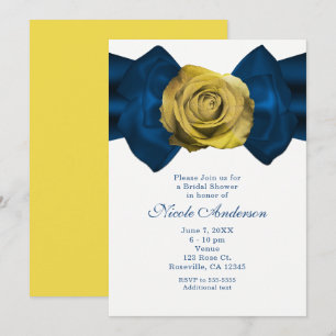 Blue Ribbon & Yellow Rose EVENTUELE KLEURVERBINDIN Kaart