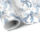 Blue Ribbons and Bows Toile Coquette Pattern  Cadeaupapier (Rol Hoek)