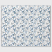 Blue Ribbons and Bows Toile Coquette Pattern  Cadeaupapier (Vlak)