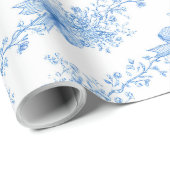 Blue Ribbons and Bows Toile Coquette Pattern  Cadeaupapier (Rol Hoek)