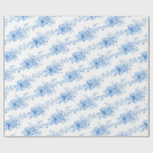 Blue Ribbons and Bows Toile Coquette Pattern  Cadeaupapier (Vlak)