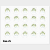 Blue Ribbons Floral Greenery Dank je Ronde Sticker (Vel)