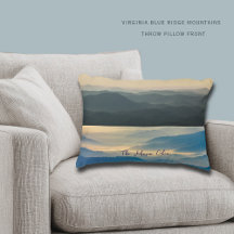 Blue Ridge Dusk to Dawn Virginia Accent Pillow