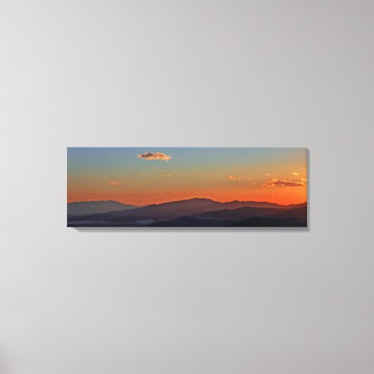 Blue Ridge Mountain Sunset Panorama Canvas Print (Voorkant)