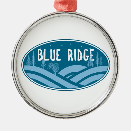 Blue Ridge Mountains buiten Metalen Ornament (Voorkant)