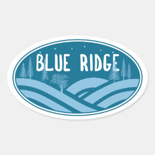 Blue Ridge Mountains buiten Ovale Sticker