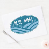 Blue Ridge Mountains buiten Ovale Sticker (Envelop)