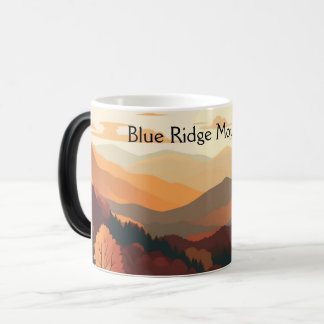 Blue Ridge Mountains Herfstloof Retro Reis Magische Mok