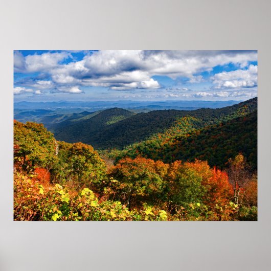 Blue Ridge Mountains in de herfst Poster (Voorkant)
