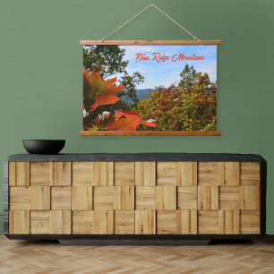 Blue Ridge Mountains Kleurrijke Herfst Fotografie Hangend Wandkleed