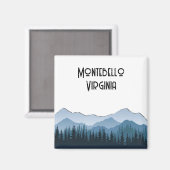 Blue Ridge Mountains, Montebello aanpasbaar Magneet (Voorkant / Achterkant)