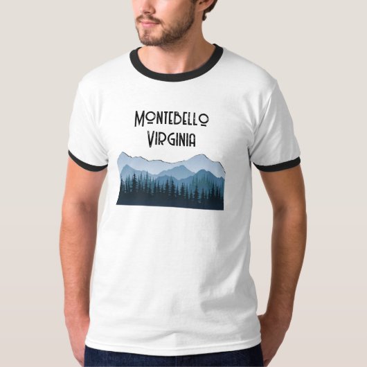Blue Ridge Mountains, Montebello aanpasbaar T-shirt (Voorkant)