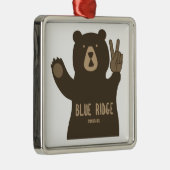 Blue Ridge Mountains Peace Bear Metalen Ornament (Rechts)