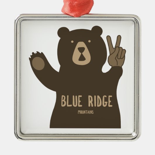 Blue Ridge Mountains Peace Bear Metalen Ornament (Voorkant)