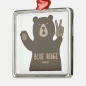 Blue Ridge Mountains Peace Bear Metalen Ornament (Links)