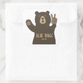 Blue Ridge Mountains Peace Bear Vierkante Sticker (Tas)