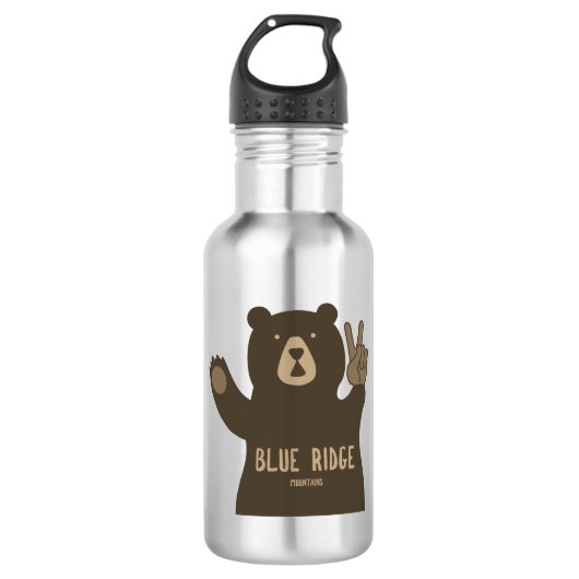 Blue Ridge Mountains Peace Bear Waterfles (Voorkant)