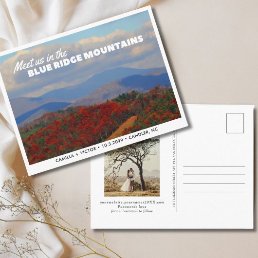 Blue Ridge Mountains redden van de datum Briefkaar Briefkaart