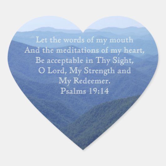 Blue Ridge Mountains Verse Heart Stickers (Voorkant)