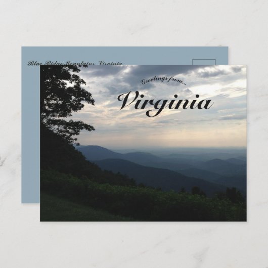 Blue Ridge Mountains Virginia Briefkaart (Voorkant / Achterkant)