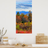 Blue Ridge Parkway Herfst Overlook of Pilot Mounta Poster (Keuken)