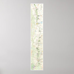 Blue Ridge Parkway-kaart poster