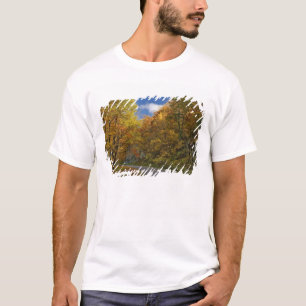 Blue Ridge Parkway kronkelend door herfstkleuren T-shirt