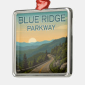 Blue Ridge Parkway Landschap Metalen Ornament (Links)