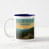 Blue Ridge Parkway Landschap Tweekleurige Koffiemok (Links)