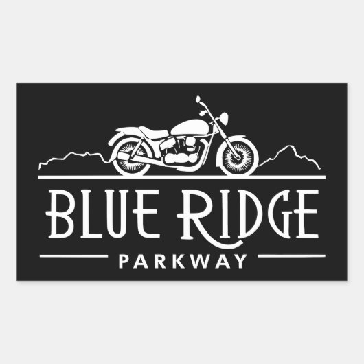Blue Ridge Parkway Motorcycle Rechthoekige Sticker (Voorkant)