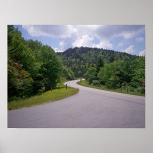 Blue Ridge Parkway-motorfiets Poster