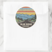 Blue Ridge Parkway Mountains Ronde Sticker (Tas)