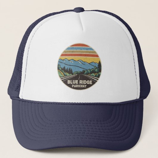 Blue Ridge Parkway Mountains Trucker Pet (Voorkant)
