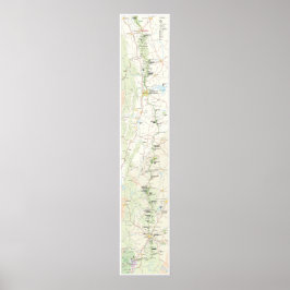 Blue Ridge Parkway-plattegrond poster