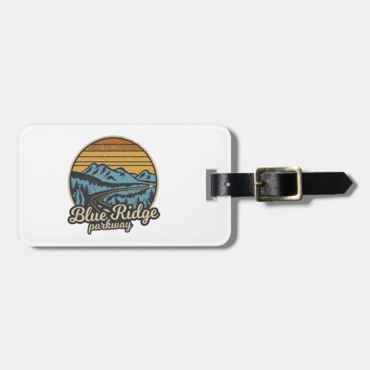 Blue Ridge Parkway Retro Bagagelabel (Voorkant horizontaal)