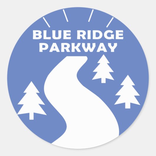 Blue Ridge Parkway Ronde Sticker (Voorkant)