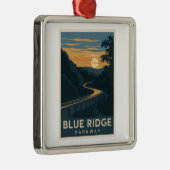 Blue Ridge Parkway Sunset Metalen Ornament (Rechts)