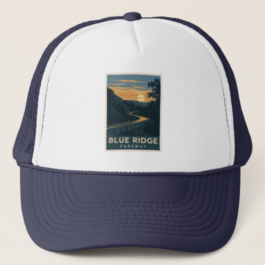 Blue Ridge Parkway Sunset Trucker Pet (Voorkant)