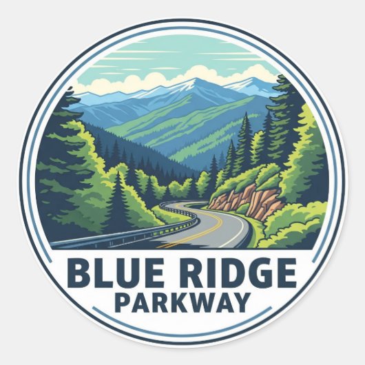Blue Ridge Parkway Travel Ronde Sticker (Voorkant)