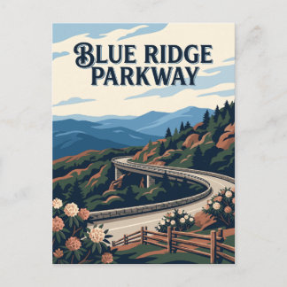 Blue Ridge Parkway VA NC Retro Vintage Poster Briefkaart