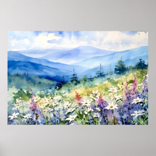 Blue Ridge Schilderachtige Landschapskunst Poster