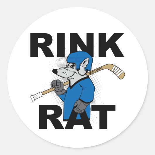 Blue Rink Hockey Classic Round Sticker (Voorkant)
