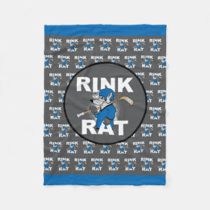 Blue Rink Rat Hockey Fleece Deken