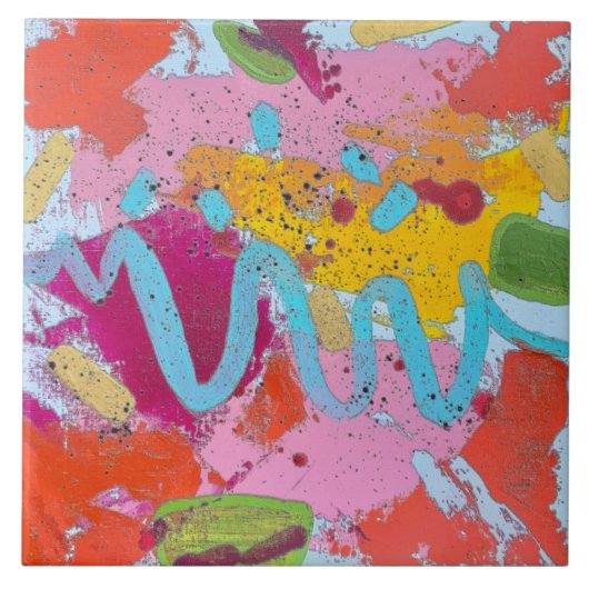 Blue River 6 x 6 keramische Tegel Tegeltje (Voorkant)