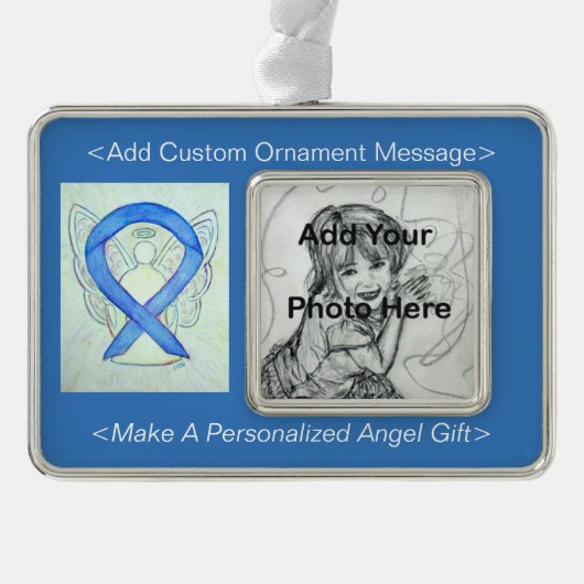 Blue River Awareness Ribbon Angel Ornament (Voorkant)