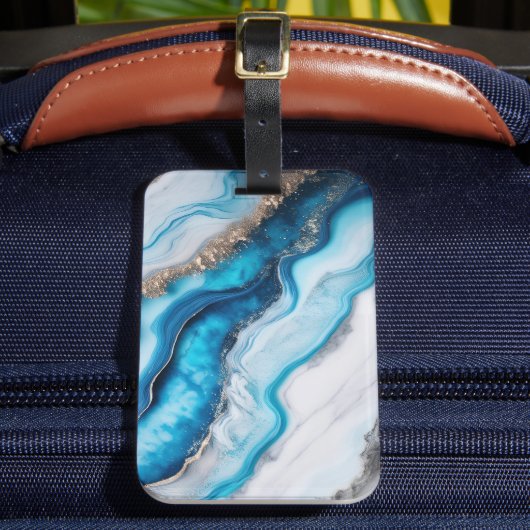 Blue River Marble Bagagelabel (Voorkant Insitu 2)