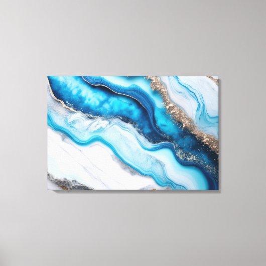 Blue River Marble Canvas Afdruk (Voorkant)