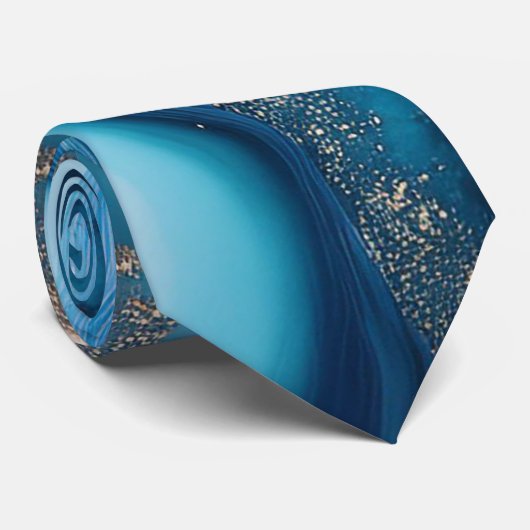 Blue River Marble Stropdas (Opgerold)