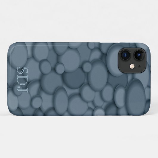 Blue River Rock Monogram Case-Mate iPhone Case (Achterkant (horizontaal))
