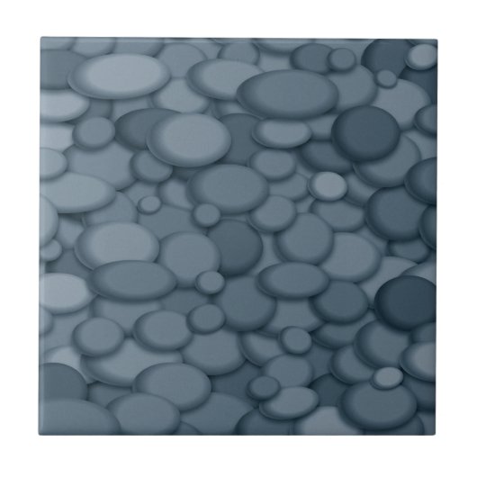 Blue River Rock Pebbles Art Tegeltje (Voorkant)